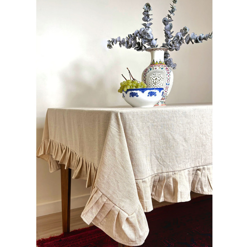 رومیزی مدل چین دار سایز 120x120 سانتی‌متر