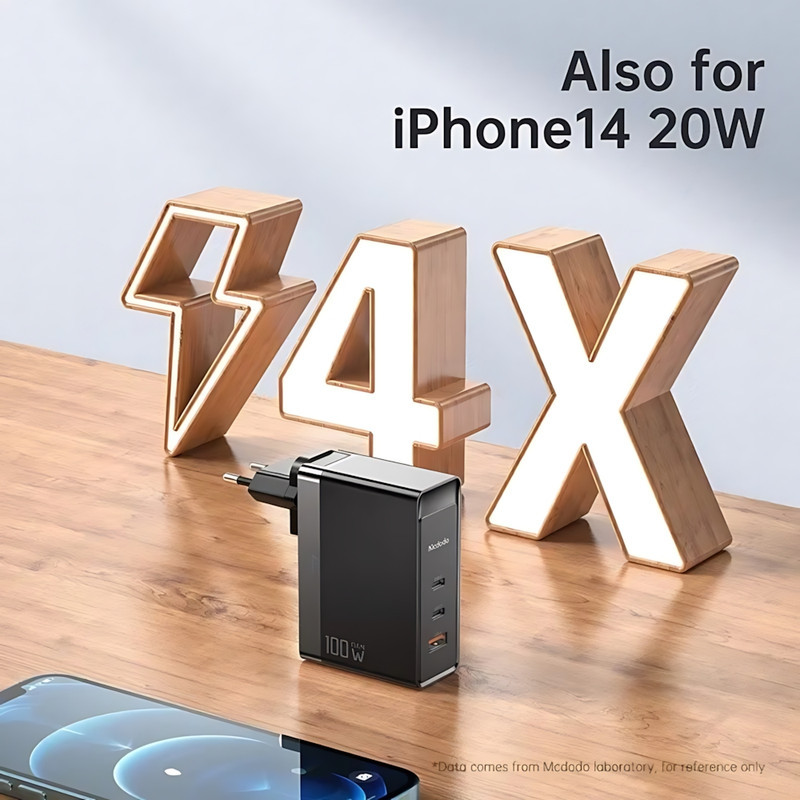 شارژر دیواری 100 وات مک دودو مدل CH-8105 Pro به همراه کابل تبدیل USB-C