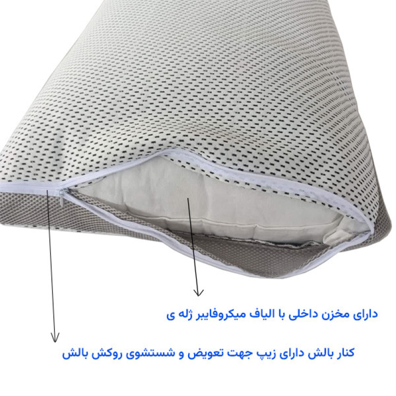 بالش اسپی توره مدل تنفسی میکروفایبر کد ET - 250 سایز 70×50 سانتی متر