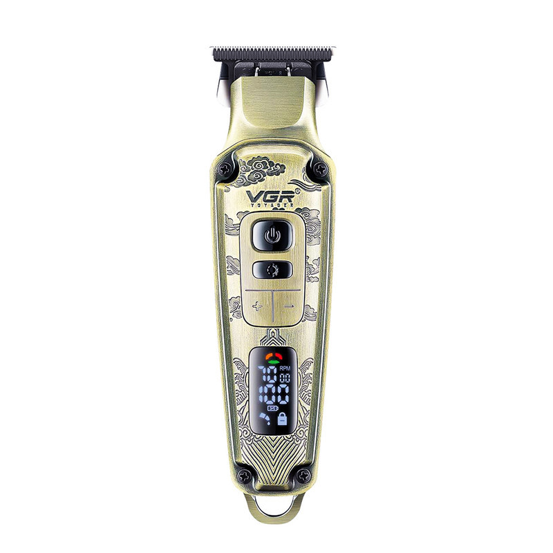 ماشین اصلاح موی صورت شارژی وی جی ار مدل 901 PRO PLUS با تیغه تیتانیوم، قابلیت صفر زنی، شارژ سریع و 4 شانه تنظیم ارتفاع