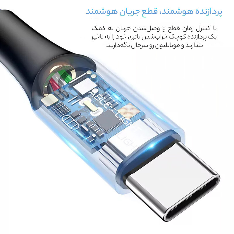 کابل تبدیل USB به USB-C باسئوس مدل C-Shaped طول 1 متر