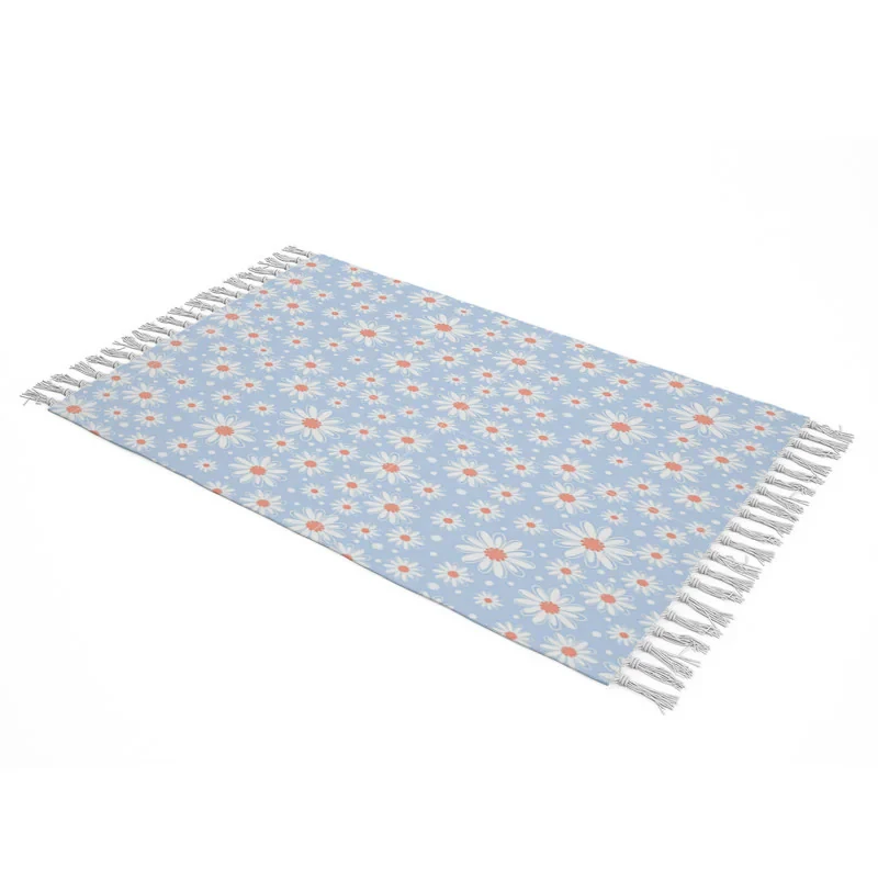 شال مبل بارمان دکور طرح بابونه کد 47 سایز 98x180 سانتی متر