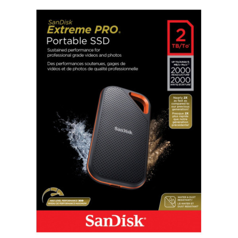 اس اس دی اکسترنال سن دیسک مدل Extreme PRO E81 ظرفیت 2 ترابایت رابط USB 3.2 Gen2