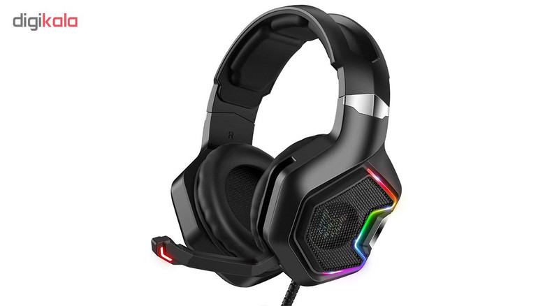 هدست گیمینگ اونیکوما مدل K10 Pro بدون قابلیت نویز کنسلینگ، جک 3.5 میلی‌متری، دارای نورپردازی RGB، کاپ‌های تهیه شده از مموری فوم، پاسخ فرکانسی 20-20000 هرتز، قطر درایور 50 میلی‌متر