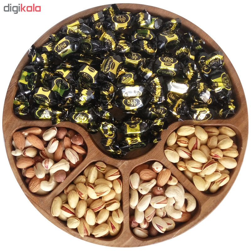 اردورخوری چوبی مدل 2_202 با ابعاد 280×280×25 میلی‌متر، ساخته‌شده از چوب طبیعی با رنگ بی‌ضرر برای سلامتی، دارای یک طبقه و قابلیت نظافت آسان با پارچه مرطوب