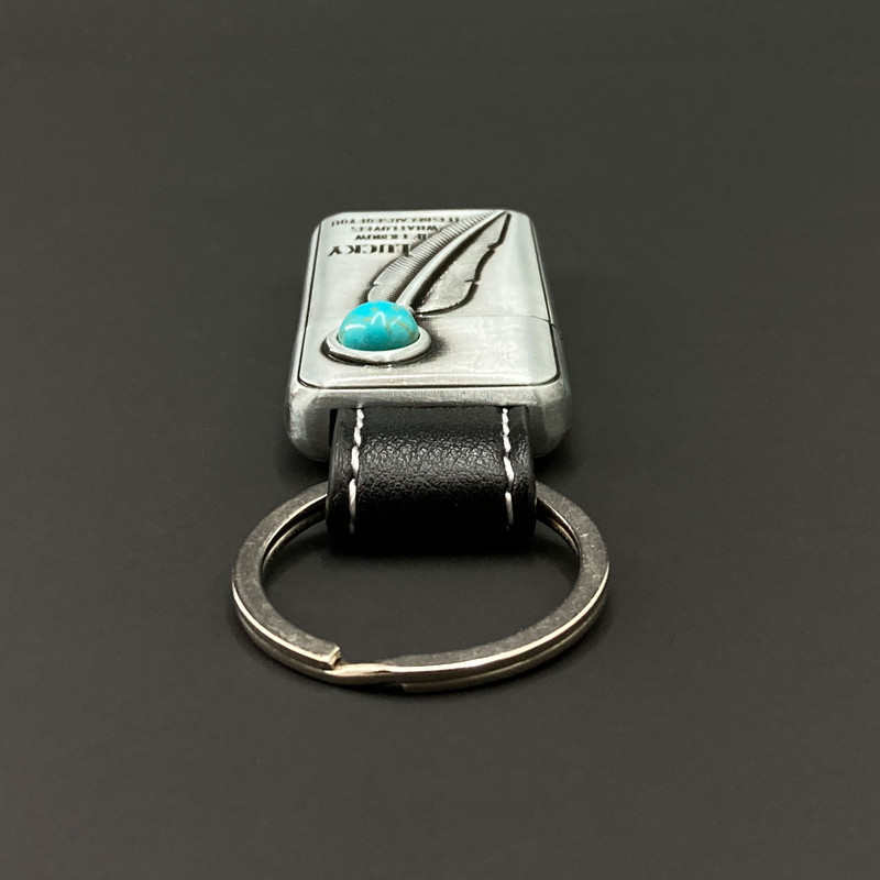 فندک گازی مدل پر نگین فیروزه کد DKD-2004