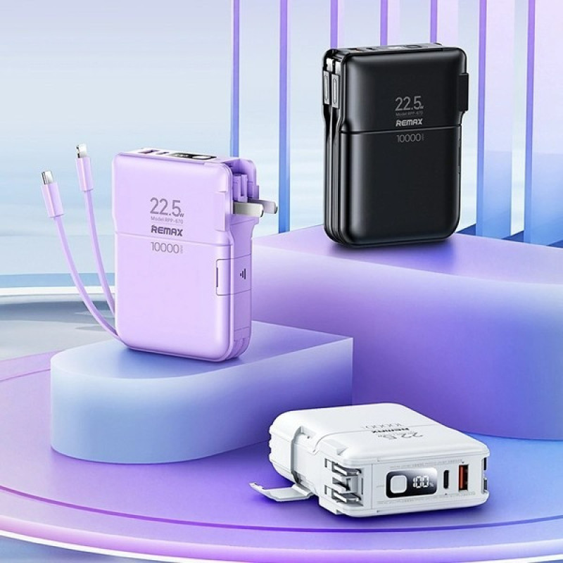 پاوربانک ریمکس مدل RPP-670-Multi compatible Chargers ظرفیت 10000 میلی آمپرساعت