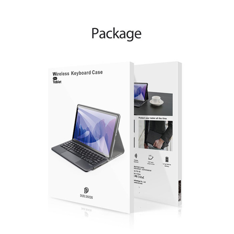 کیف کلاسوری کیبورد دار دوکس دوکیس مدل Tri-Fold مناسب برای تبلت سامسونگ Galaxy Tab S8 Ultra X900X906