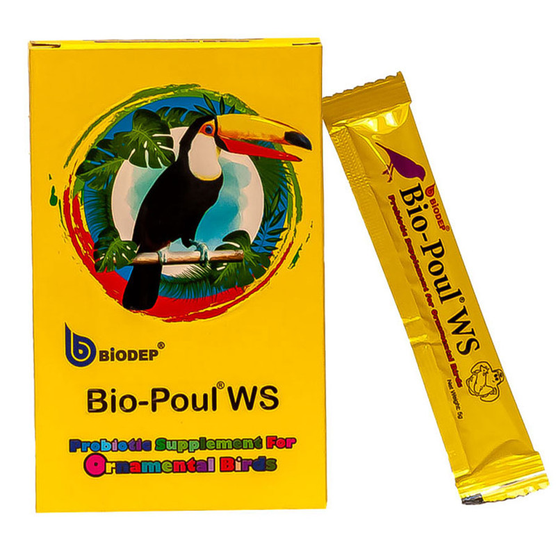 پودر پروبیوتیک پرندگان زینتی بیودپ مدل Bio-Poul WS بسته 15 عددی