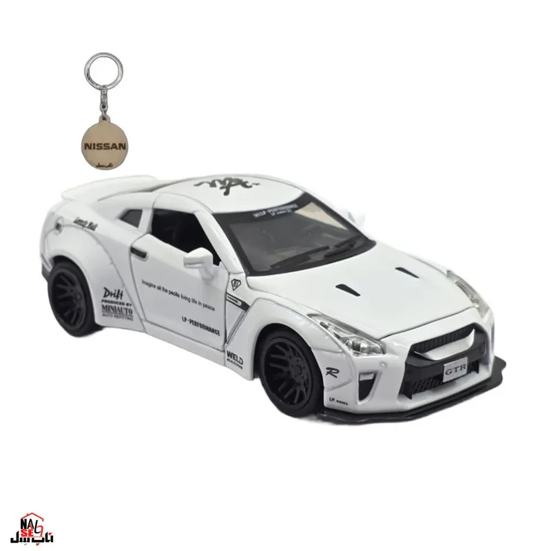 ماکت ماشین ناب سل مدل نیسان جی تی آر فلزی موزیکال چراغدار اسپرت NISSAN GTR SPORT به همراه جاسوییچی