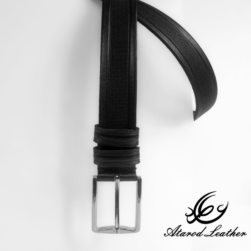 کمربند مردانه چرم عطارد مدل  چرم طبیعی گاومیش کد B35