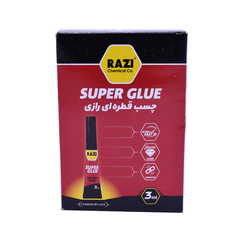 چسب قطره ای رازی مدل RAZI04 حجم 3 میلی لیتر بسته 12 عددی