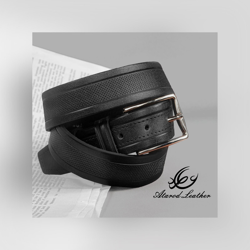 کمربند مردانه چرم عطارد مدل  چرم طبیعی گاومیش کد B35
