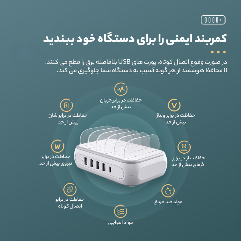 شارژر رومیزی 20 وات اوریکو مدل APD-4U1C