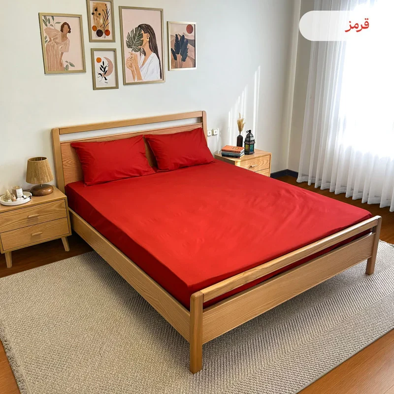 سرویس ملحفه پامیل مدل PlainHK دو نفره 3 تکه