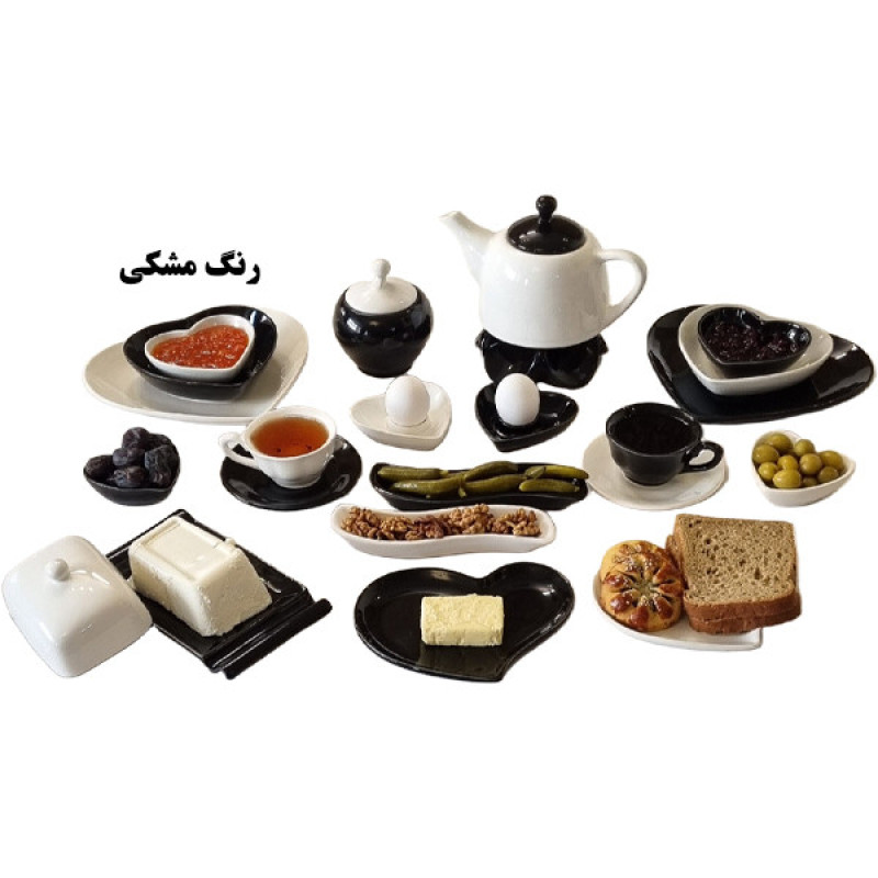 سرویس صبحانه خوری 25 پارچه مدل قلبی کد 2612P25