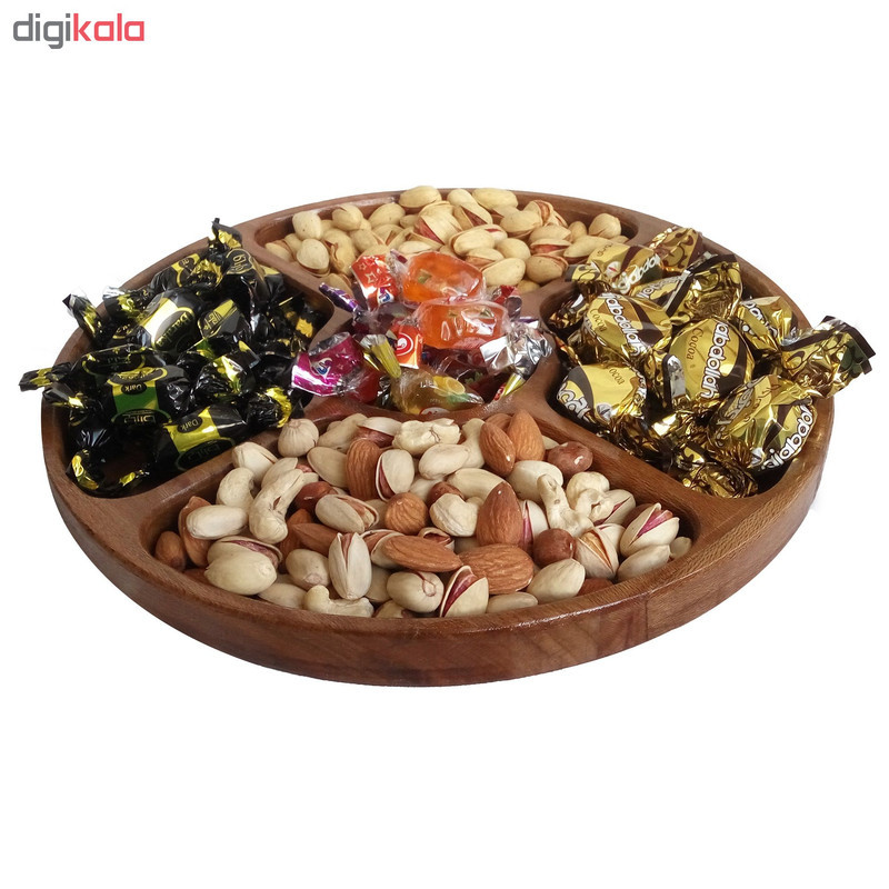 اردورخوری چوبی یک طبقه چوبیس مدل 2_201 با ابعاد 280×280×25 میلی‌متر و رنگ طبیعی بی‌ضرر برای سلامتی، مناسب سرو و پذیرایی با نظافت آسان