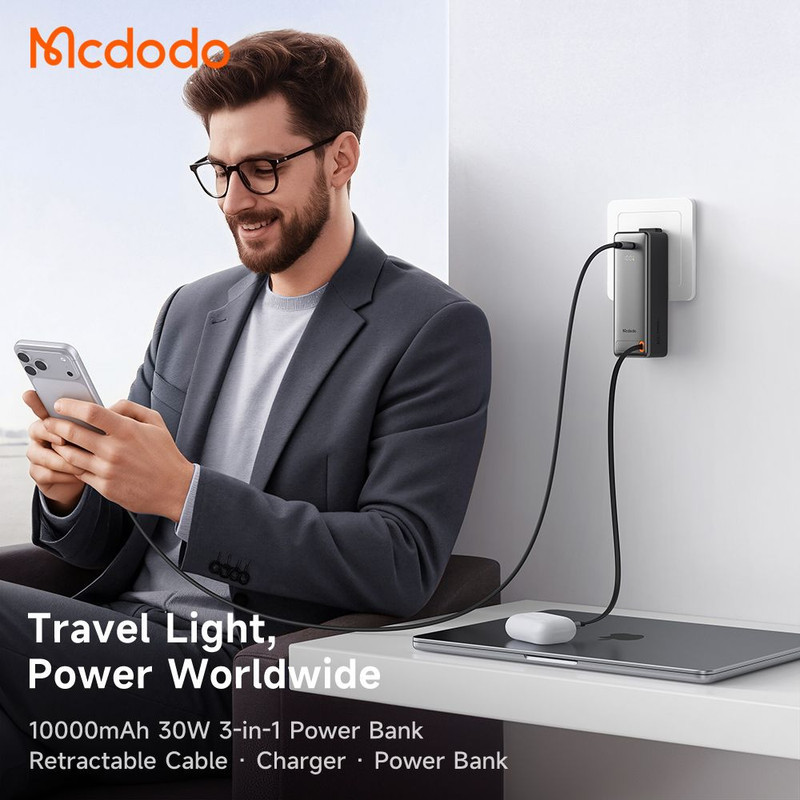 پاوربانک 30 وات مک دودو مدل MC-318 ظرفیت 10000 میلی‌آمپرساعت