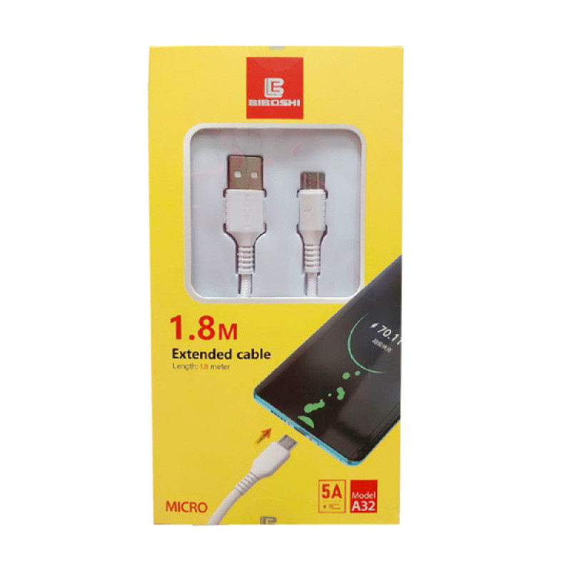 کابل تبدیل USB به microUSB بیبوشی مدل A32 طول 1.8 متر