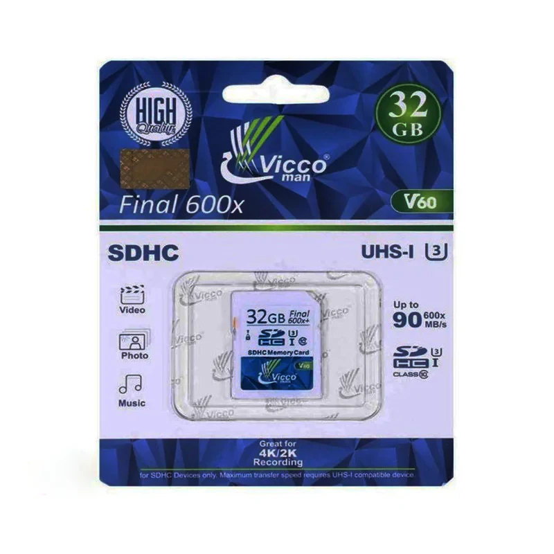 کارت حافظه SDHC ویکومن مدل Extra 600X کلاس 10استاندارد UHS-I سرعت 90MBS U3 4Kظرفیت 32 گیگابایت