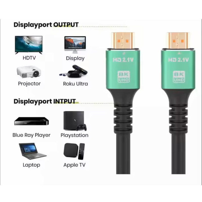 کابل HDMI مدل HD2.1V PREMIUM-8K طول 1.5 متر