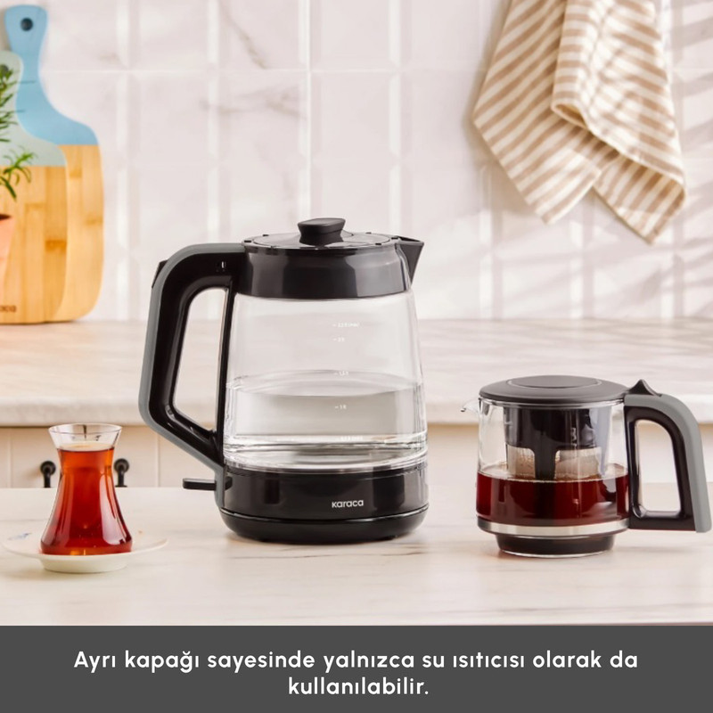 چای ساز روی هم کاراجا مدل Glass Tea XL