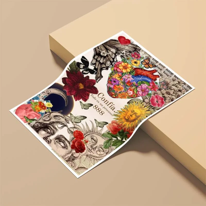 پوستر کارنيکا طرح وینتج اسکرپ بوک Vintage Scrapbook کد 44295 مجموعه 8 عددی