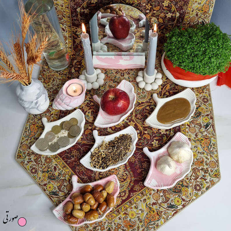 مجموعه ظروف هفت سین 10 پارچه مدل راسپینا