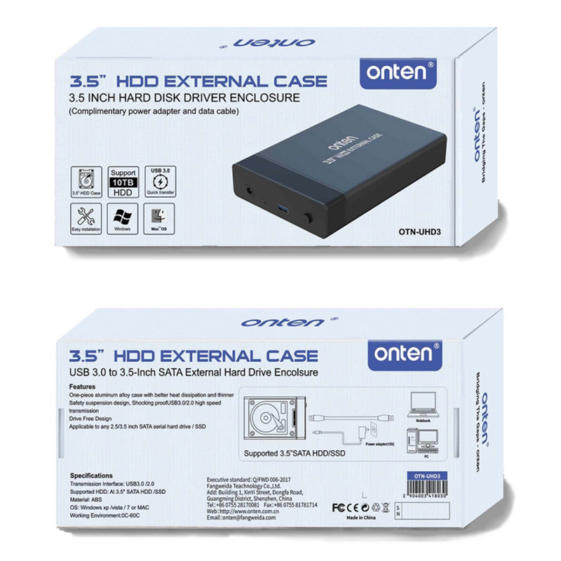 قاب اکسترنال هارددیسک 3.5 اینچی USB 3.0 اونتن مدل UHD3