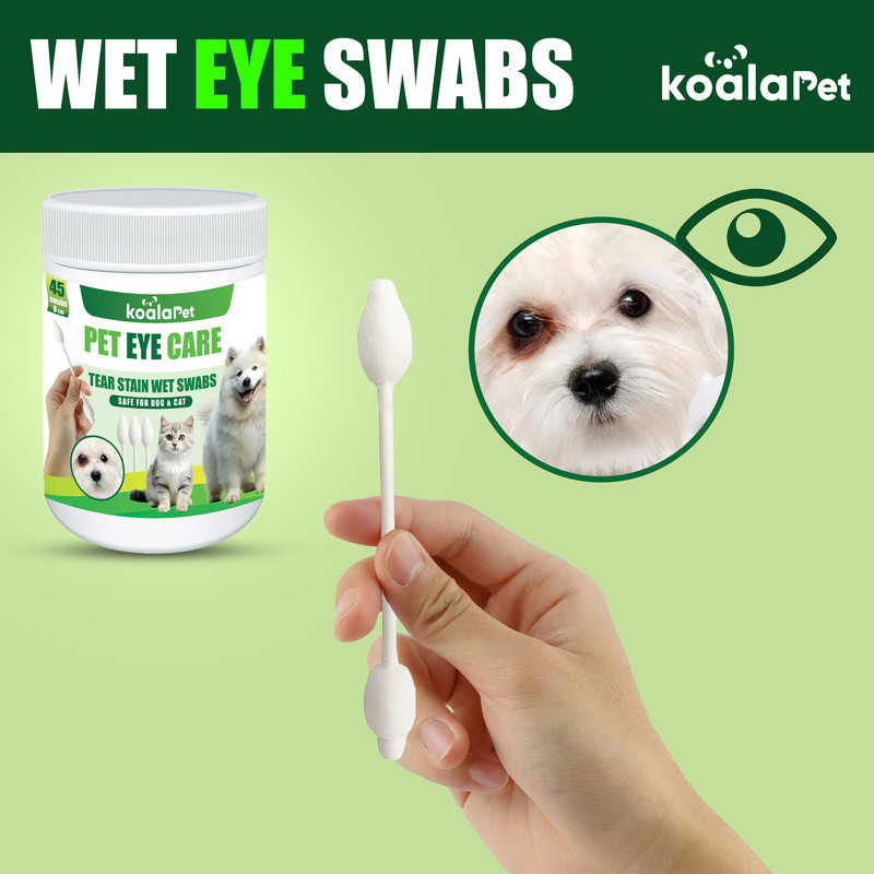 دستمال مرطوب و سواب مرطوب سگ و گربه مخصوص اطراف چشم کوالاپت مدل EYE02 بسته دو عددی