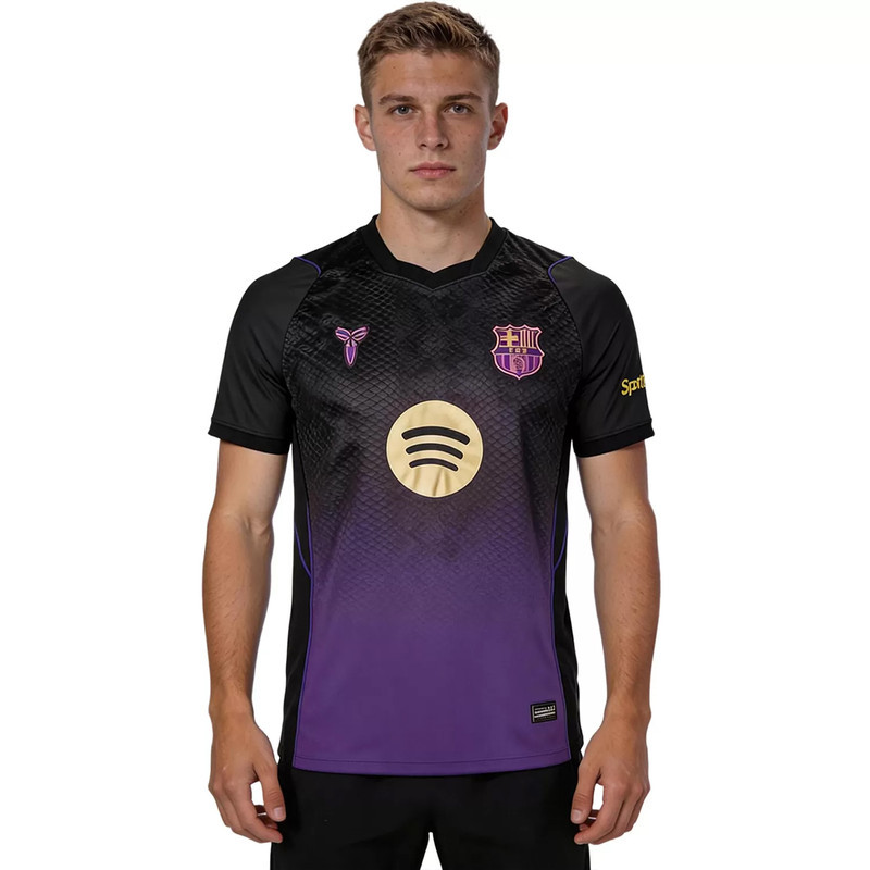 ست تی‌شرت آستین کوتاه و شلوارک ورزشی مردانه مدل بارسلونا Away 2027
