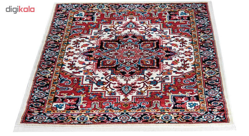 فرش ماشینی سهند طرح هریس کد P648.5J زمینه کرم