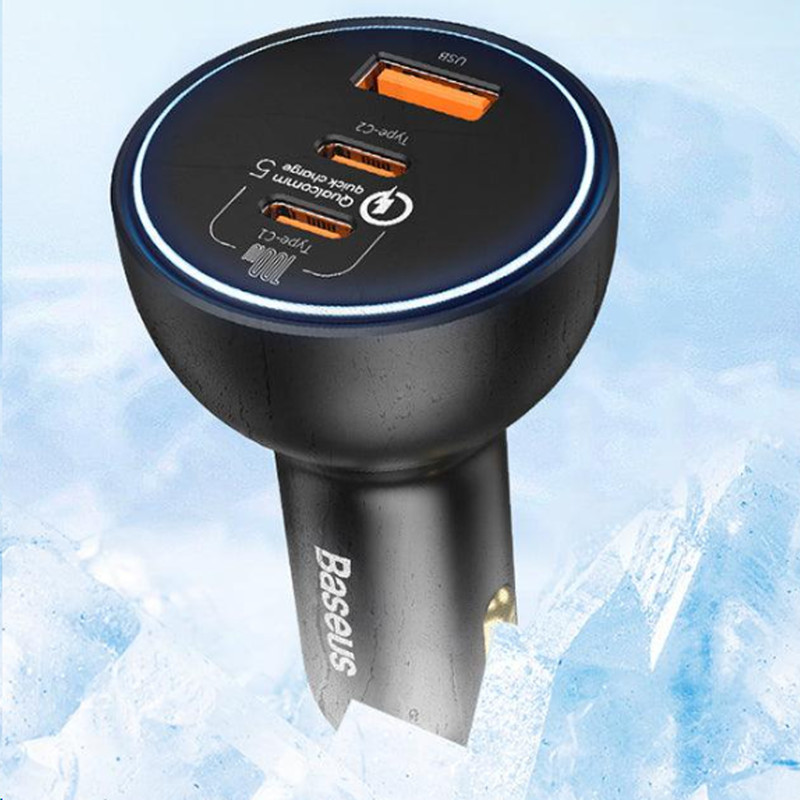 شارژر فندکی باسئوس مدل  CCZX-160CO 160W به همراه کابل تبدیل Usb-c