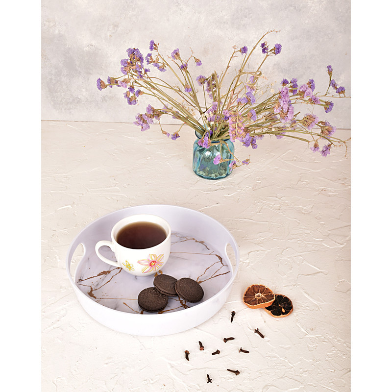 سینی دسته دار مهروز مدل 916 مرمر سایز 25×25 سانتی متر