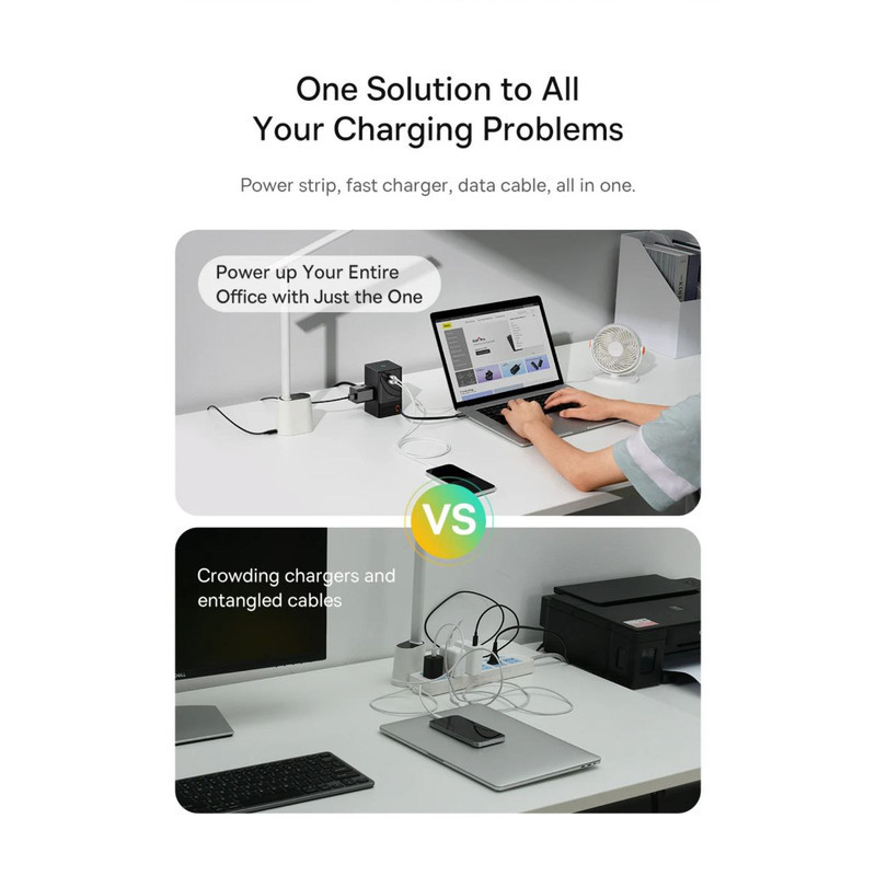 شارژر رومیزی باسئوس مدل PSLR000001 به همراه کابل USB-C