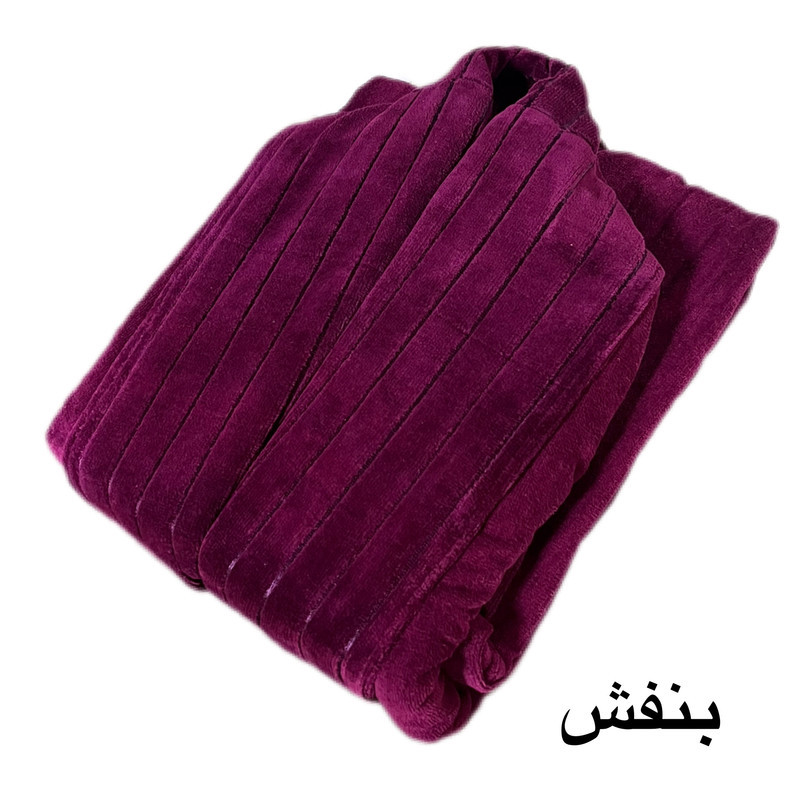 حوله پالتویی آقای کاریزما طرح یقه ابریشم مدل نواری سایز 125 مناسب برای قد 160 الی 185 سانتی متر