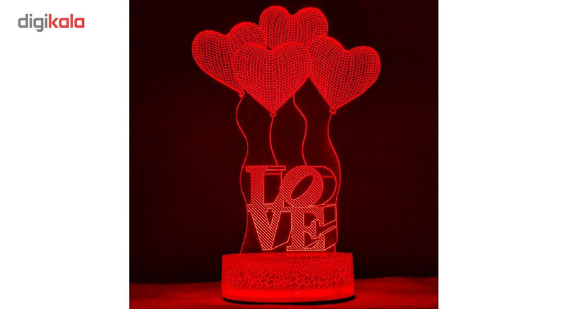 چراغ خواب سه بعدی زیما مدل Love