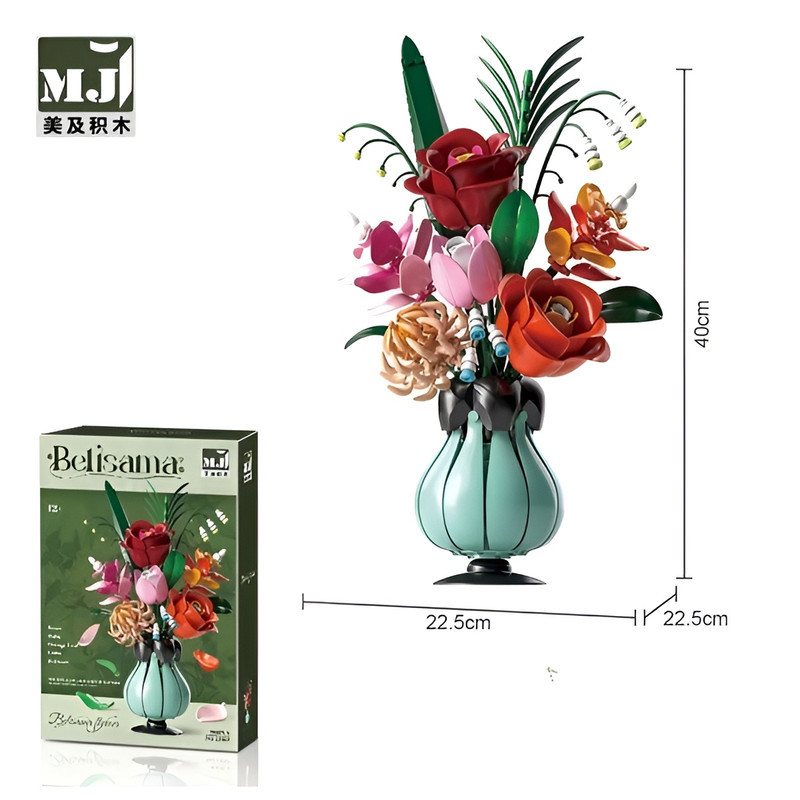 ساختنی 566 تکه مدل گلدان گل رز طرح BELISAMA FLOWER کد 13069