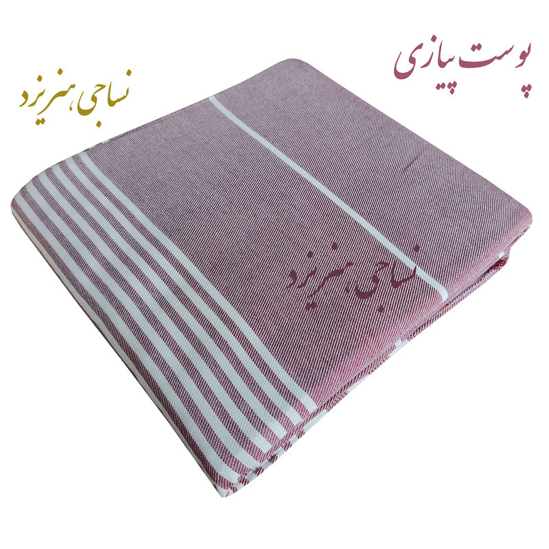 شمد دو نفره نساجی دُر هنر یزد مدل خطی رهام سایز 240x210 سانتی‌متر