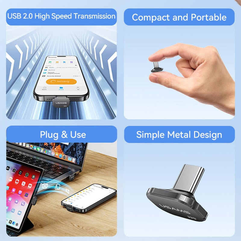 فلش مموری یوسمز مدل zb327 ظرفیت 64 گیگابایت با رابط USB Type-C