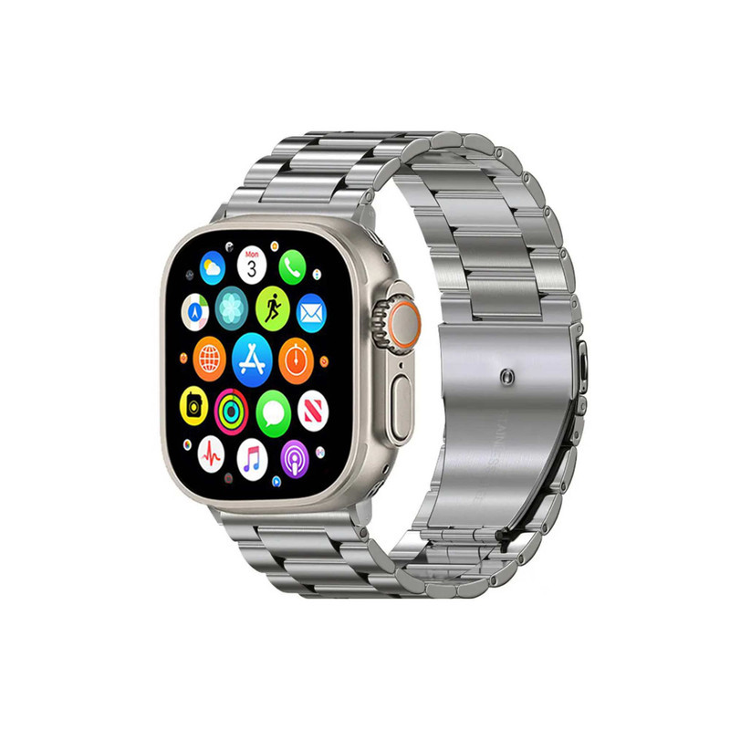 ساعت هوشمند ورنا مدل W49 Ultra with 7 bands and airpod pro دارای قابلیت های کنترل موسیقی (Music Player)، قابلیت مکالمه از طریق بلوتوث، پشتیبانی از زبان فارسی در منو و سیستم‌عامل، قابلیت تغییر طرح ساعت یا تم بند فلز