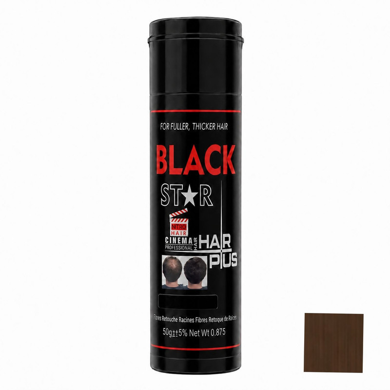 پودر پرپشت کننده مو بلک استار مدل dark  وزن 50 گرم رنگ قهوه ای تیره