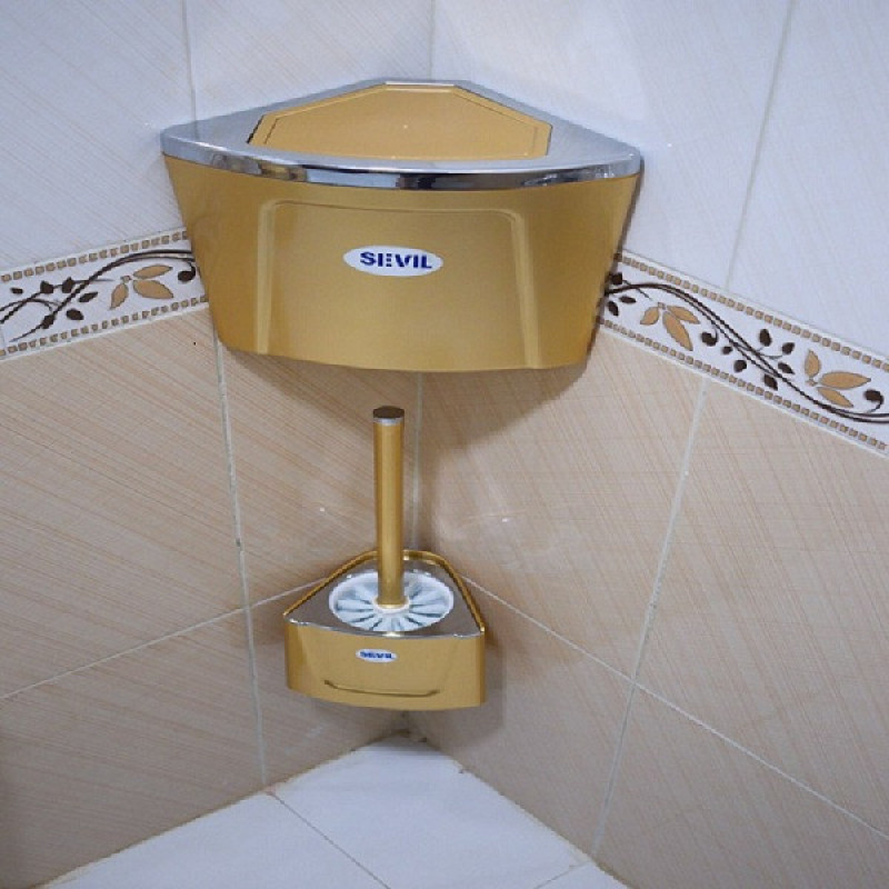 ست سطل زباله و فرچه سویل مدل دیواری