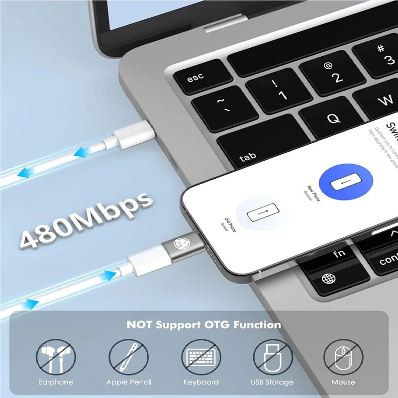 مبدل USB-C به لایتنینگ مدل Type-C to Lightning 20W