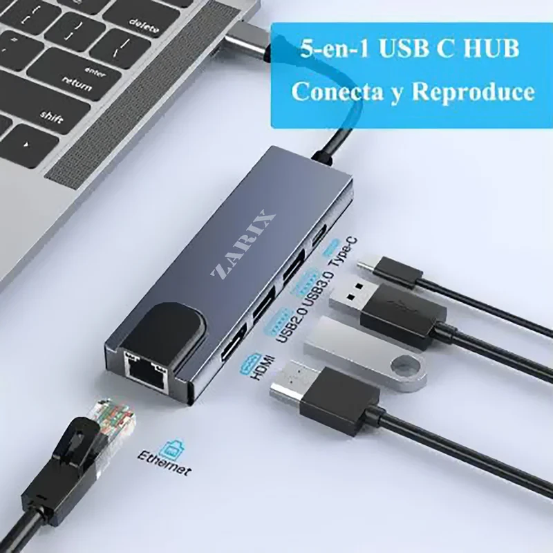 هاب 5 پورت USB-C زاریکس مدل Z5 Pro