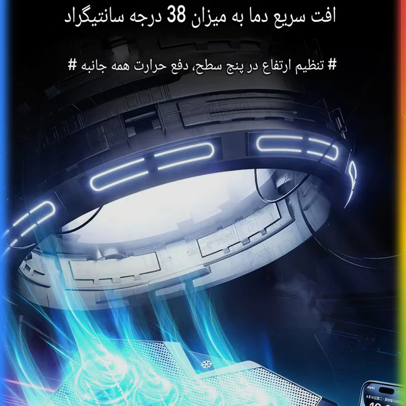 پایه خنک‌کننده لپ‌تاپ کوتتسی مدل Z33 دارای هشت عدد فن مناسب برای لپ تاپ‌های 12.1 تا 17.1 اینچی و بزرگتر