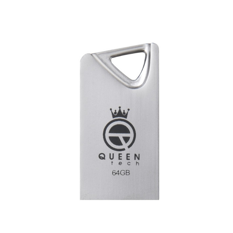 فلش مموری کوئین تک مدل GLINK ظرفیت 64 گیگابایت با رابط USB 2.0، بدنه فلزی مقاوم در برابر آب و ضربه، طراحی فشرده و زنجیر محافظ، سرعت انتقال 30 مگابایت بر ثانیه، سازگار با انواع سیستم‌عامل‌ها و دستگاه‌های USB