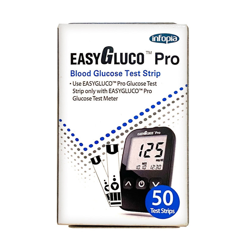 نوار تست قند خون اینفوپیا مدل EASYGLUCO PRO بسته 50 عددی