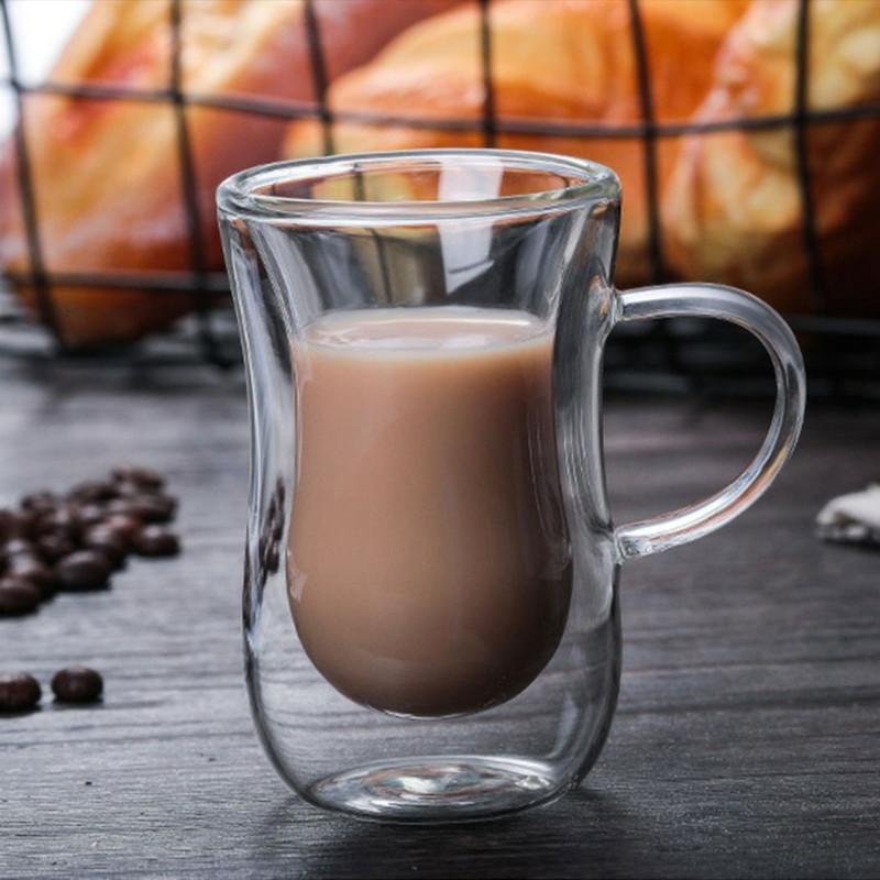 فنجان مدل دوجداره دسته دار کد 80 بسته 6 عددی