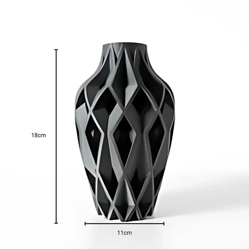 گلدان دکوری وینا PLA با چاپ سه‌بعدی، مناسب کاکتوس و گیاهان، رومیزی و ایستاده، ابعاد 11×11×18 سانتی‌متر، وزن 200 گرم